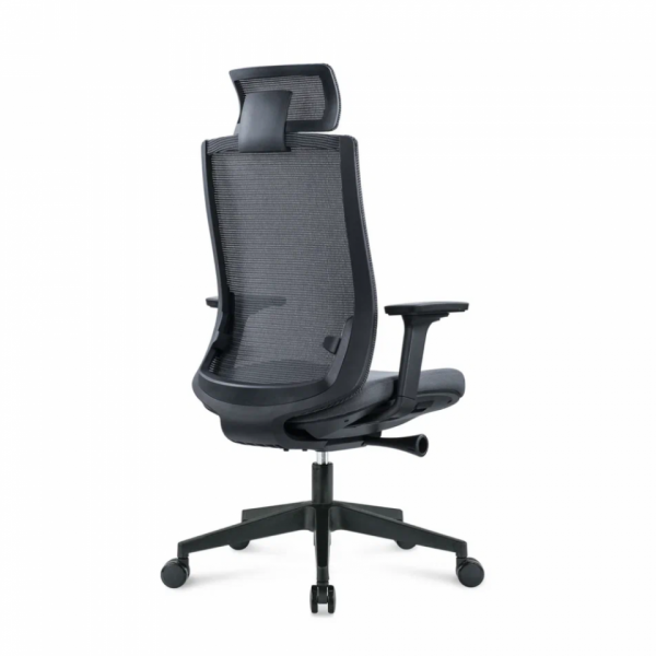 Кресло д/руководителя SitZone CH-312А сетка/ткань, черный, крестов. пластик, регулир. подголов., регулир. подлокотн., слайдер