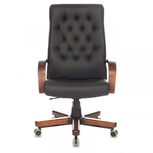 Кресло д/руководителя Бюрократ T-9928WALNUT/ECO экокожа, черный, крестов. металл/дерево Кресло д/руководителя Бюрократ T-9928WALNUT/ECO экокожа, черный, крестов. металл/дерево