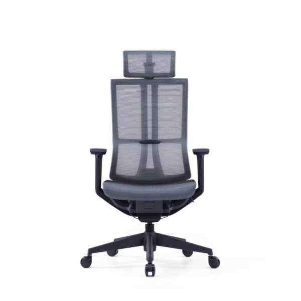 Кресло д/руководителя SitZone E-303-001A-P1-BK сетка, черный, крестов. пластик, регулир. подголов., регулир. подлокотн., слайдер