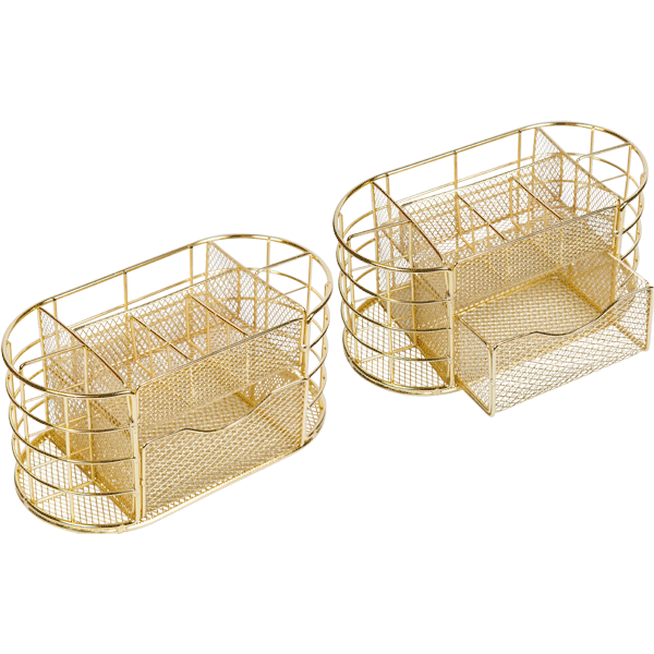 Органайзер для канц. принадлежностей, металлический, deVENTE. Bloom Garden 22x11x10,3 см, золотой, арт. 4102218