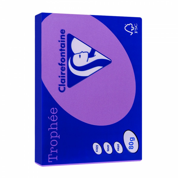 Бумага цветная A4, 80г/м, 500 л. Trophee ярк.-желтый