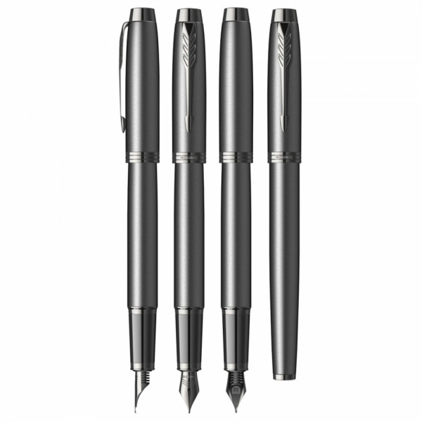 Ручка перьевая F IM Achromatic Matt Black  метал./пласт., подарочн. упак., матов. черный, патрон синий