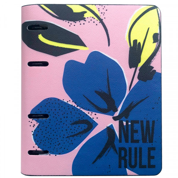Тетрадь А5 120 л., клет. Blue flower на кольцах, гибк. обл. кожзам., разноцветный Тетрадь А5 120 л., клет. Blue flower на кольцах, гибк. обл. кожзам., разноцветный