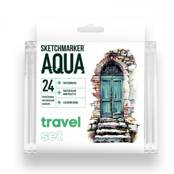 Маркер акварельный Sketchmarker Aqua. Travel Set набор 24 шт., ассорти