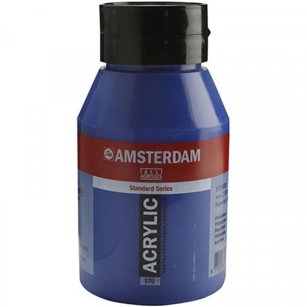 Краски акриловые Amsterdam 570 синий ФЦ, 1000 мл., банка Краски акриловые Amsterdam 570 синий ФЦ, 1000 мл., банка