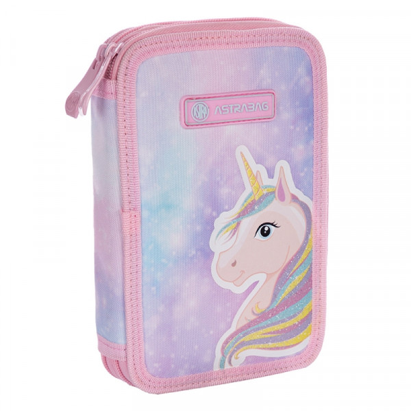 Пенал на 2 отд.Fairy unicorn полиэстер, розовый