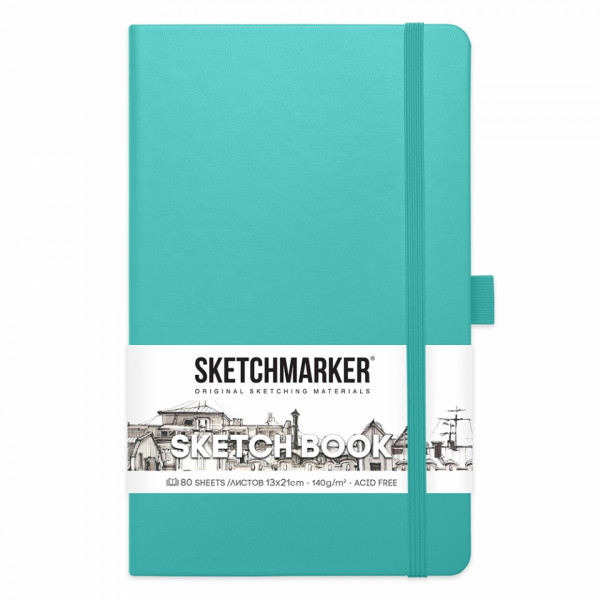 Скетчбук Sketchmarker 13*21 см, 140 г/м2, 80 л., королевский синий