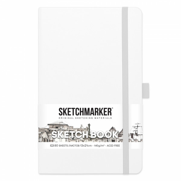 Скетчбук Sketchmarker 13*21 см, 140 г/м2, 80 л., королевский синий