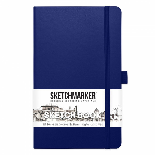 Скетчбук Sketchmarker 13*21 см, 140 г/м2, 80 л., черный