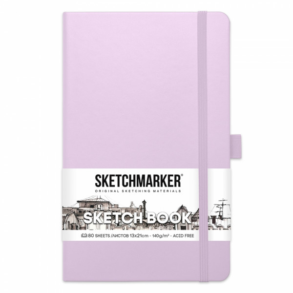 Скетчбук Sketchmarker 13*21 см, 140 г/м2, 80 л., черный