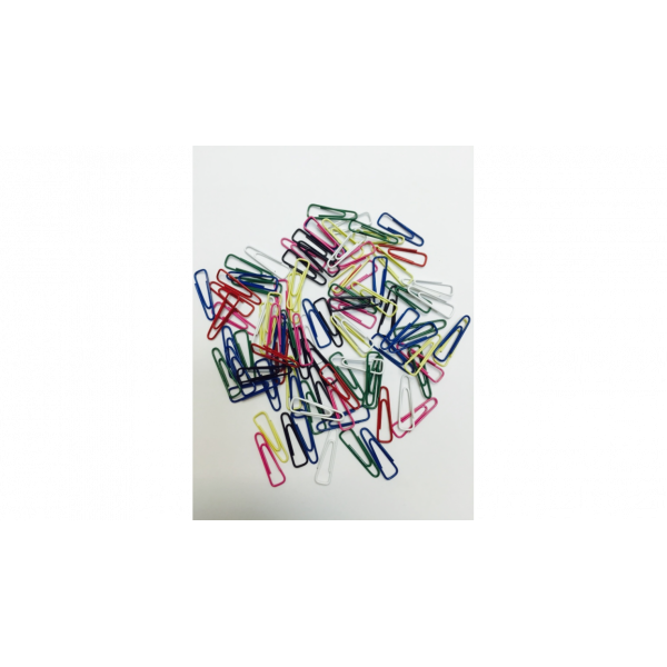 Скрепки 25 мм. Бугинком пласт., 100 шт., треуг., цв.