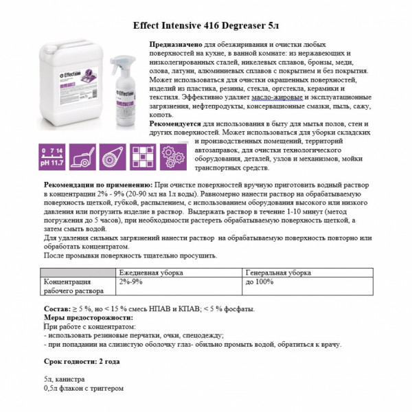 Средство моющее универсальное Дегризер Effect Дельта 416 500 мл