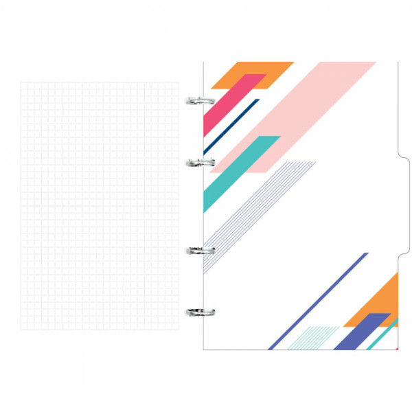 Тетрадь А5 120 л., клет. Pantone line. No. 4 на кольцах,  обл. карт., мат.ламинация+пантонная печать, фиолетовый