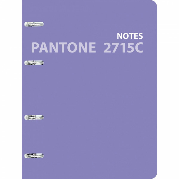 Тетрадь А5 120 л., клет. Pantone line. No. 4 на кольцах,  обл. карт., мат.ламинация+пантонная печать, фиолетовый