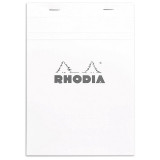 Блокнот А5 148*210 мм, 80 л., в линейку Rhodia скоба сверху, обл. карт., белый