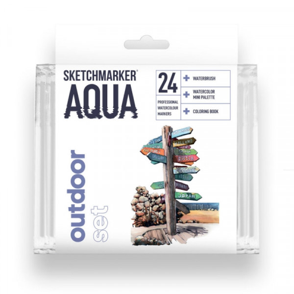 Маркер акварельный Sketchmarker Aqua. Outdoor Set набор 24 шт., ассорти