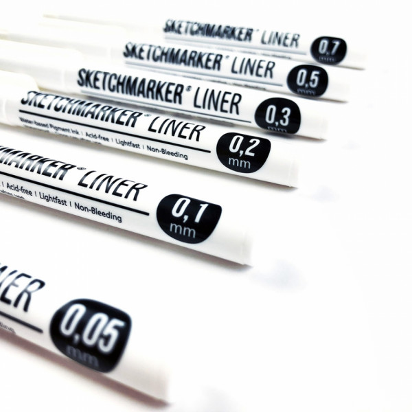ручка капиллярная Sketchmarker 0.1 мм, черный