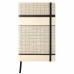 Блокнот А5 130*210 мм., 120 л., тонир., в клетку Tatami Beige Cappuccino обл. искусств. матер., на резинке, бежевый/черный