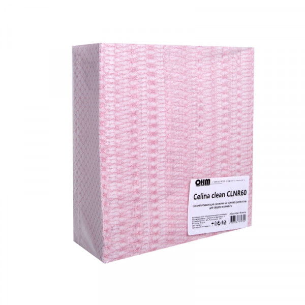 Салфетка из целлюлозы Celina clean fish print, 60г/м2, 24,5*42см, красный, 150шт/упак