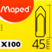 Скрепки 45 мм. Maped метал., 100 шт., треуг, серебристый