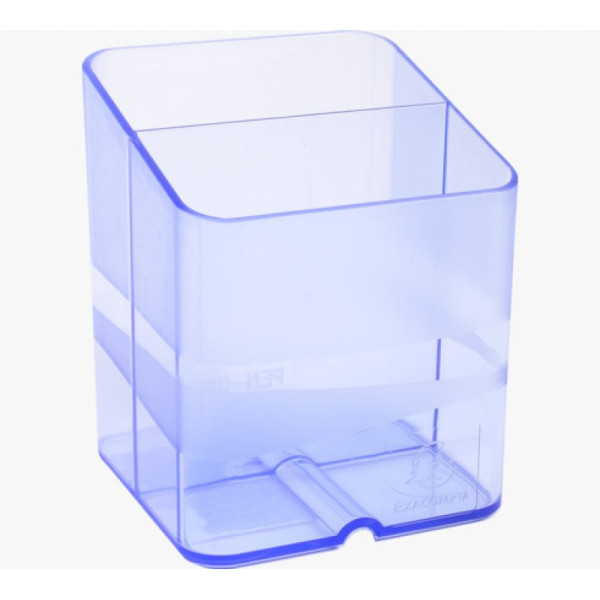 Подставка д/ручек Pen Cube пласт., 2 дел., прозрачный синий