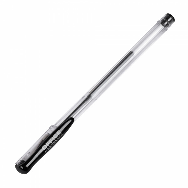 Ручка гелевая Office Products 0,5 мм, пласт., прозр., стерж. зеленый
