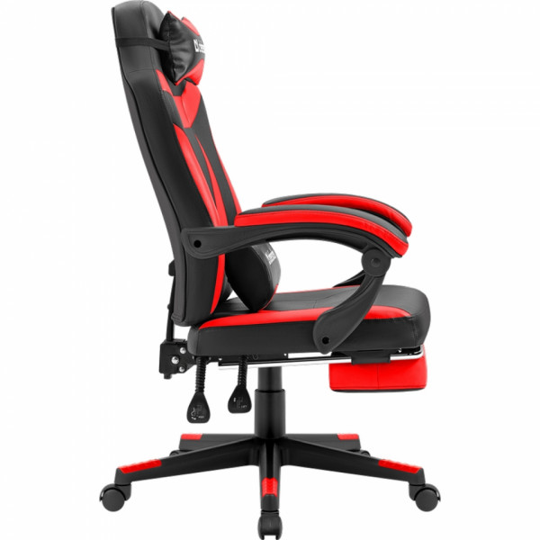 Кресло игровое Defender Cruiser черный/красный,эко.кожа,крестов.пластик, подставка 