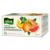 Чайный напиток Vitax 20*2 г., фруктовый, со вкусом грейпфрута и апельсина