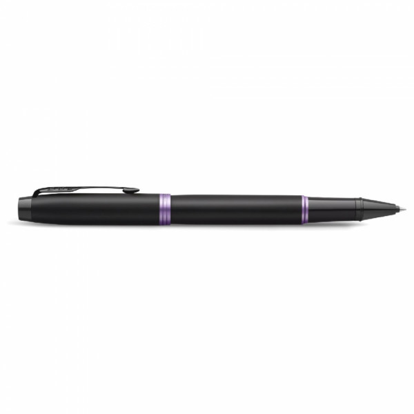 Ручка роллер IM Vibrant Rings T315 Amethyst Purple PVD 0,5 мм, метал., подарочн. упак., черный/фиолетовый, стерж. черный
