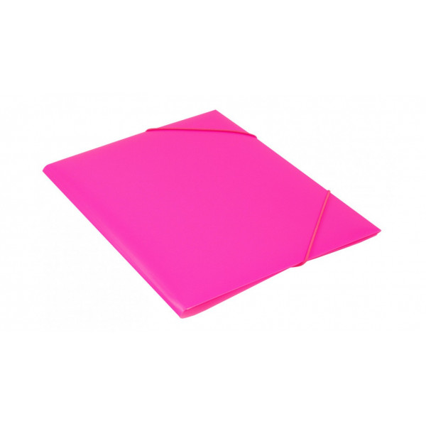 Папка на резинке Бюрократ Double Neon DNE510PINK A4 пластик кор.30мм 0.5мм розовый