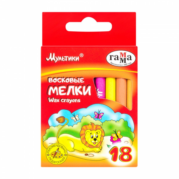 Мелки восковые 6 шт. Мультики кругл.