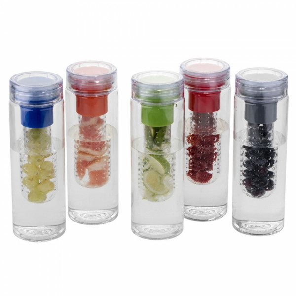 Бутылка д/воды 740 мл. Fruiton infuser пласт., прозрачный/красный