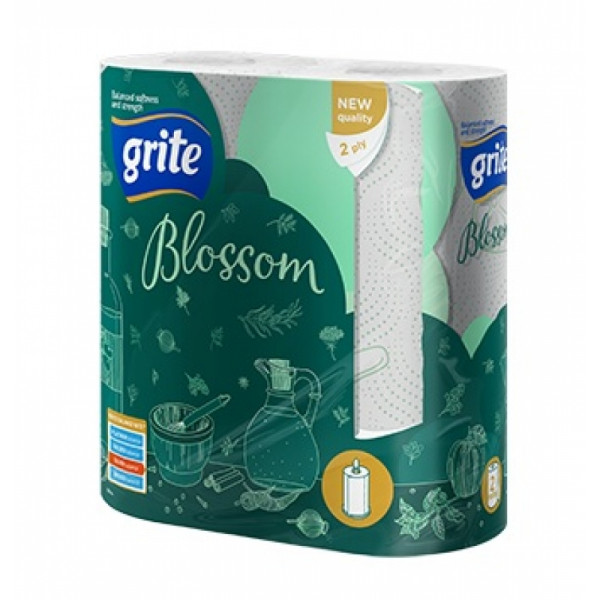 Полотенца бумажные GRITE Blossom 1х2 2 слоя