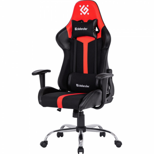 Кресло игровое Defender Racer черный/красный,эко.кожа,крестов.металл