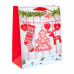 Пакет бумажный подарочный 32,4*13,7*26,4 см Новогодний с 3D элементом, ассорти