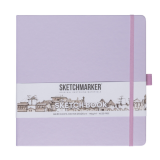 Скетчбук Sketchmarker 20*20 см, 140 г/м2, 80 л., фиолетовый пастельный