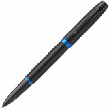 Ручка роллер IM Vibrant Rings T315 Marine Blue PVD 0,5 мм, метал., подарочн. упак., черный/синий, стерж. черный Ручка роллер IM Vibrant Rings T315 Marine Blue PVD 0,5 мм, метал., подарочн. упак., черный/синий, стерж. черный