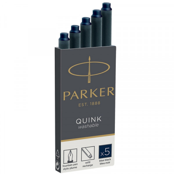 Чернильный патрон 75 мм. Parker 5 шт./уп., длин., сине-черный