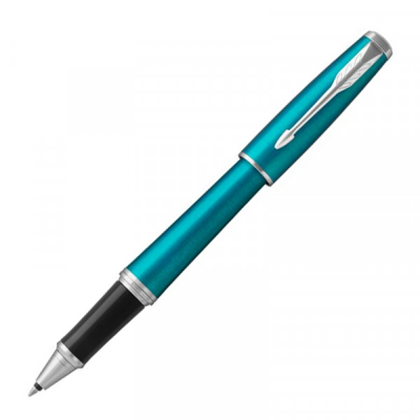 Ручка роллер Urban Vibrant Blue CT 0,5 мм, метал., подарочн. упак., изумрудный/серебристый, стерж. черный