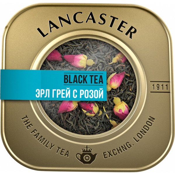 Чай LANCASTER ж/б, 75гр., черный, с бергамотом, лепестками василька и розы