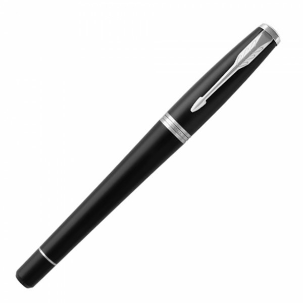 Ручка роллер Urban Muted Black Chrome Trim 0,5 мм, метал., подарочн. упак., черный/серебристый, стерж. черный
