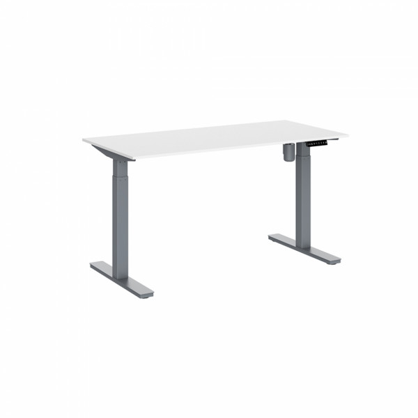 Стол с электроприводом одномоторный WellDesk, цвет черный,столешница МДФ Fenix 1400х800х20, цвет бежевый