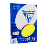 Бумага цветная A4, 80г/м, 100 л. Trophee оранжевый неон