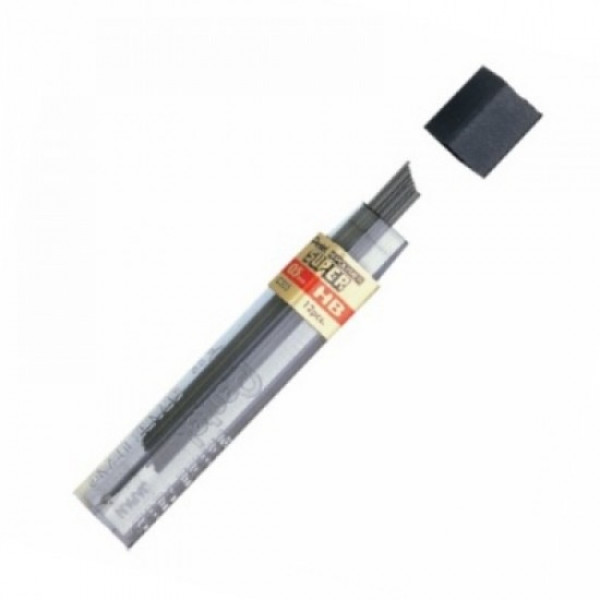 Грифель 0,5 мм 2B Pentel Super 12 шт., в тубе