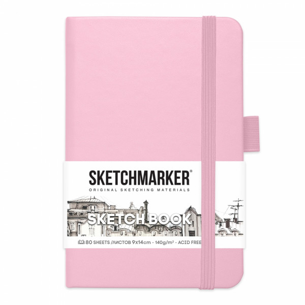 Скетчбук Sketchmarker 9*14 см, 140 г/м2, 80 л., черный