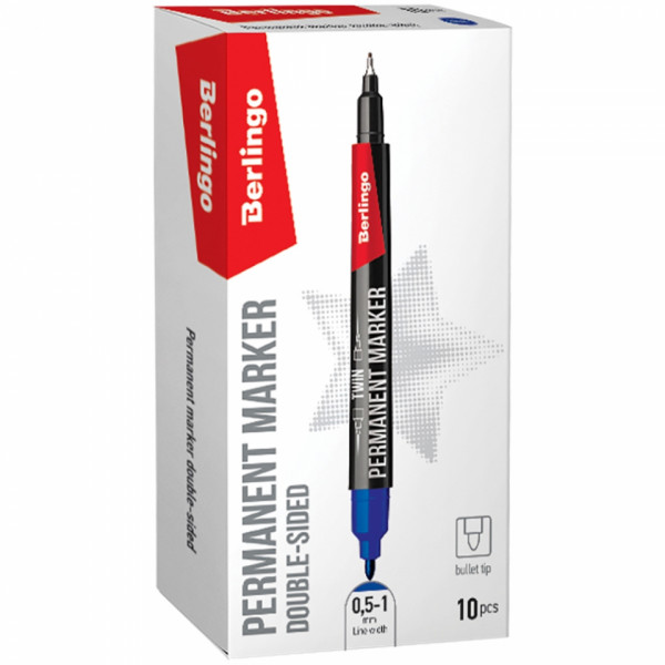 Маркер перм. двусторонний Multiline PE55 красный