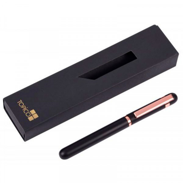Ручка роллер Copper roller 0,7 мм, пласт./метал., глянц., черный, стерж. синий, подар. упак.
