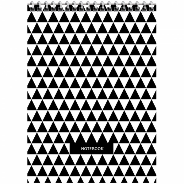 Блокнот А5 143*200 мм, 60 л., в клетку Узоры. BW Pattern спираль сверху, обл. карт., ассорти