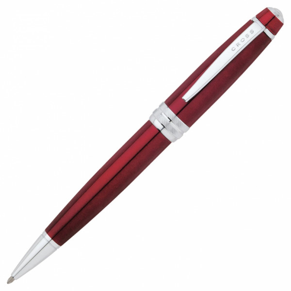 Ручка шарик/автомат Bailey Red Lacquer 0,7 мм, метал., подарочн. упак., красный/серебристый, стерж. черный