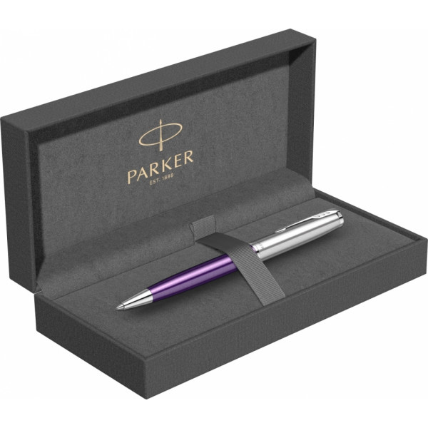 Ручка шарик/автомат Sonnet Essential SB K545 LaqGreen CT 1 мм, метал., подарочн. упак., серебристый/зеленый, стерж. черный